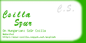 csilla szur business card